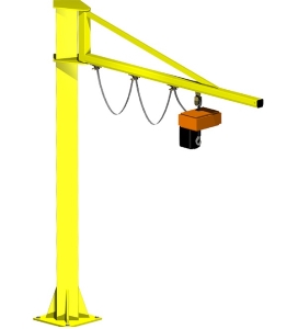 Workshop 1ton to 16ton Fixed Pillar Mounted Cantilever Swing Arm 270 Degree Rotating Jib Crane with Electric Hoist