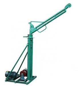 Small Electric Motor Hoist Crane/ 300kg Portable Construction Mini Crane with 220V, 1phase, Rotating 360 Degree for Sale