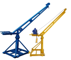 360 Degrees Rotation Indoor Outdoor Mini Lifting 1ton Engine Hoist Crane with Diesel Engine for Construction