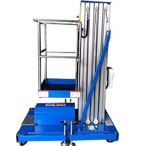 Aluminum alloy elevator single column double hydraulic lift aerial work platform