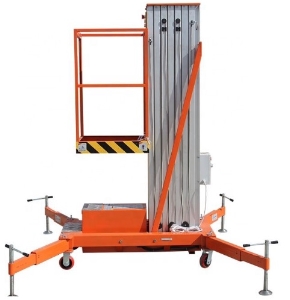 6m single column aluminum alloy person elevator / aerial man lift platform
