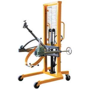 350KG Manual Non-reversible Hydraulic Hand Lift Oil Drum Pallet Stacker