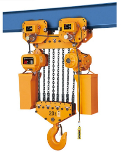 Data Sheet with pictures of the hoist and full specifications for electric and manual chain hoist, including chain type for USA