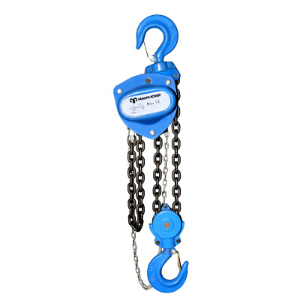 Chain hoists in blue colour length of the chain 6,5 m and the length of the hand chain also in 6,5 m from Germany