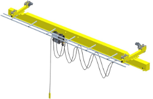 Need a single beam crane with Load 1T, Horizontal 50m, Speed 1m/sec, Vertical 15m, Speed 2m/sec from USA