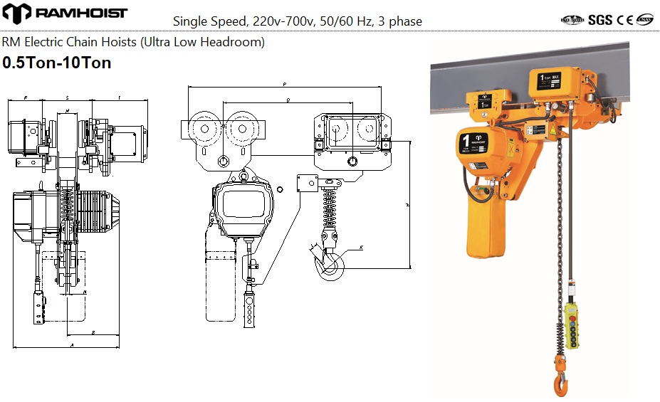 ultra low head room chain hoist 5t with motorized trolley (wit 2 speed hoisting and 2 speed trolley).jpg