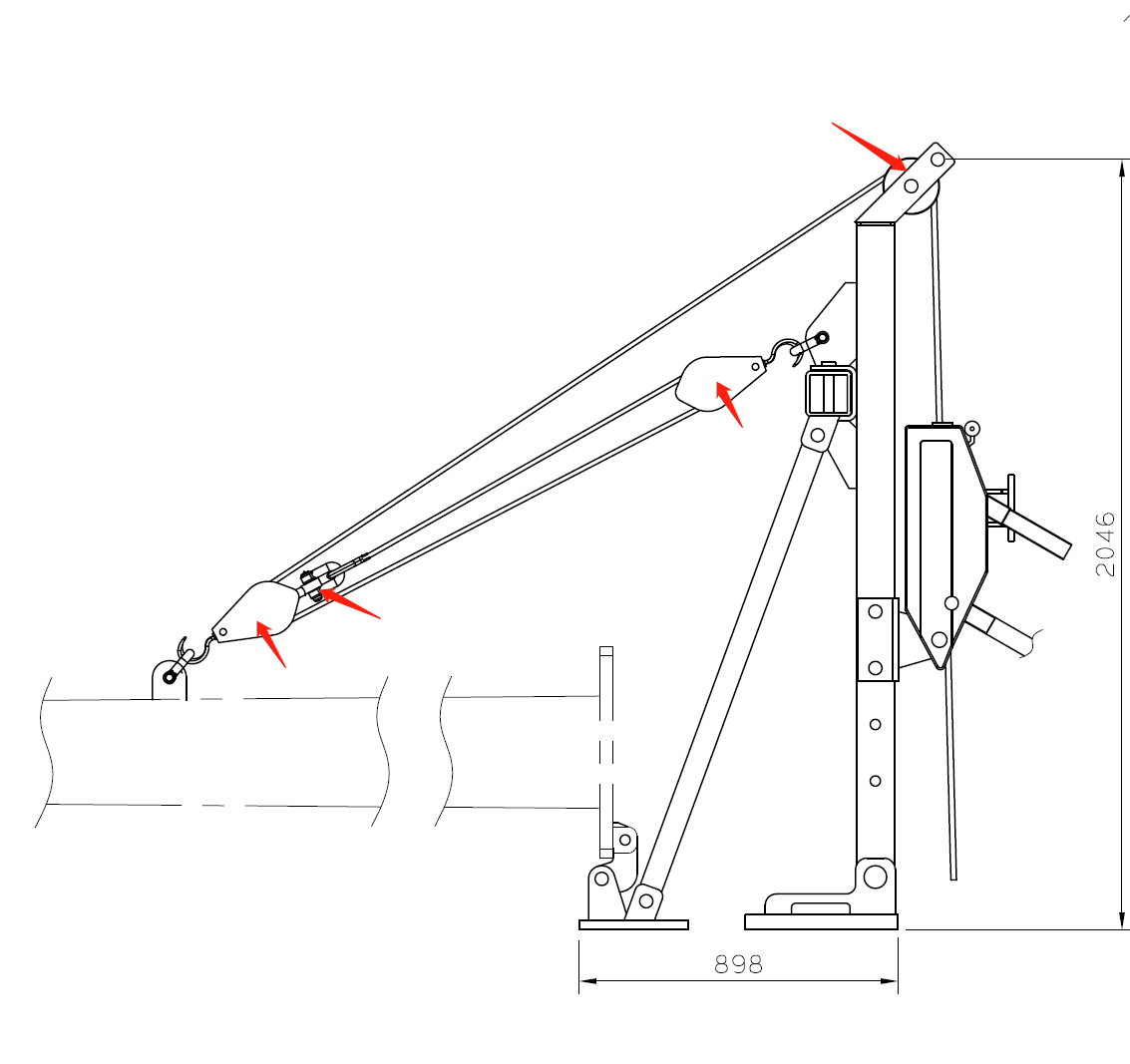 Could wire rope winch with reated capacity 3.2ton connect with the drawing-2.png
