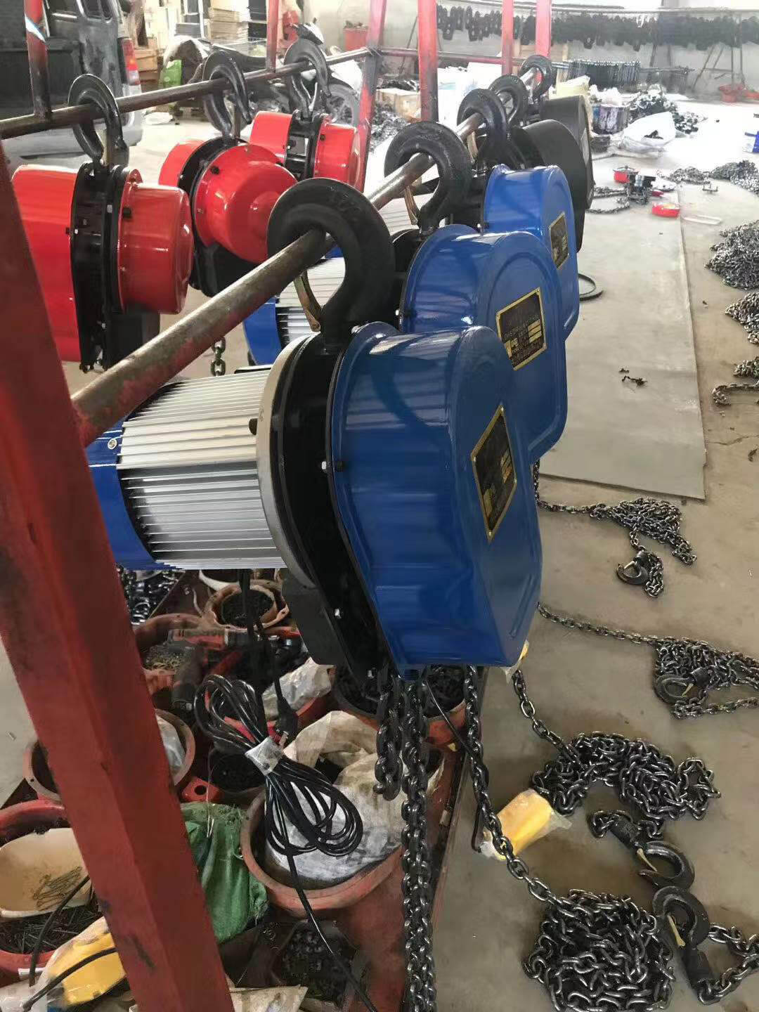 1 phase(right-blue) and 3 phase (left-red) motor for DHS electric chain hoists.jpg