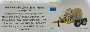 Inquiry about Full Hydraulic Cable Drum Trailers from Iraq